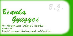 bianka gyugyei business card