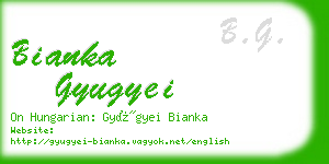 bianka gyugyei business card